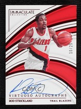 2022-23 Panini Immaculate Virtuoso Red 10/25 Rod Strickland #VA-ROD Auto 12po