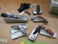 Pocket knives Lot Of 6 Knives wood sheath black stainless design camo make offer