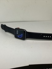 Apple Watch Series 3 - 42 mm Locked Aluminum Smartwatch Black Sport Band AS IS