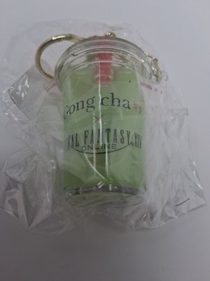 Gong Cha x Final Fantasy XIV Collab Green Moogle Key Chain | FF14 FFXIV gongcha