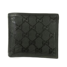 Gucci Wallet Bifold Black Unisex GG Check very good gift