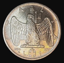Regno d'Italia - 1 Lira 1936 "Impero" Moneta Rara (R)