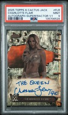 Marketplace image: 2025 Topps Chrome WWE X Cactus Jack Charlotte Flair Superfractor Auto 1/1 PSA 9