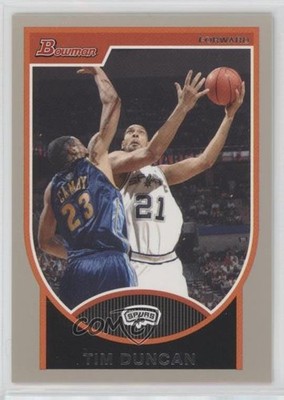 2007-08 Bowman Draft Picks & Stars Silver 19/199 Tim Duncan #21 HOF 18jt