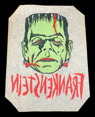 Vintage 1960s Mani-Yack Frankenstein Iron-on Transfer Decal