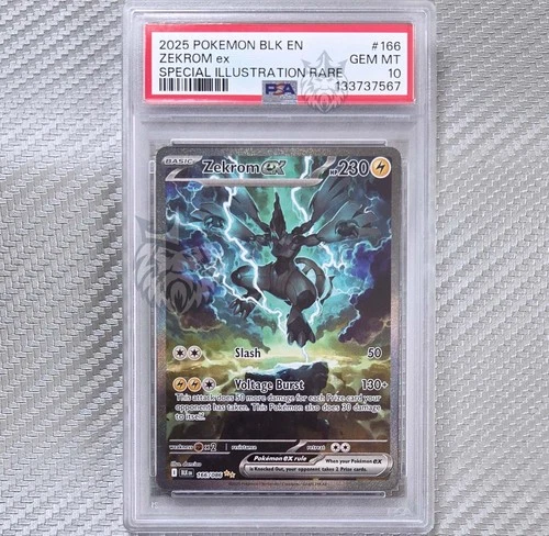 Zekrom ex PSA 10 📈 2025 Pokemon SV Black Bolt (BLK) EN 166/086 SIR