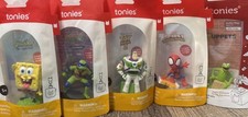Tonies Box Character LOT of 5: Spidey, Sponge Bob, Kermit, Buzz, Teenage Turtle