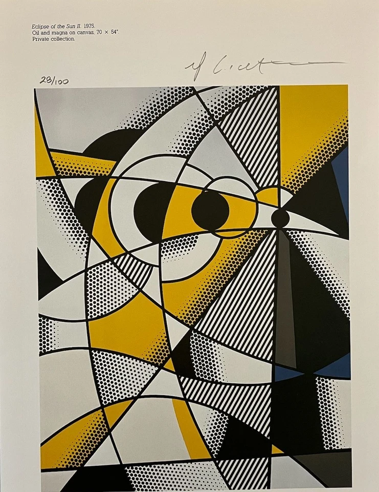 Roy Lichtenstein 原版手工签名平版画带真品证明和 3,500 美元评估 — 第 2/4 张图片