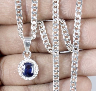 Natürlicher 4,35 Ct Cushion Blauer Saphir Anhänger – AGI Zertifiziert, Herren - Bild 1 von 4