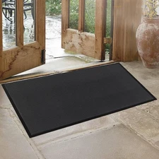 All-Weather Welcome Mat In/Outdoor, PVC Heavy Duty Doormat with Non-Slip Base