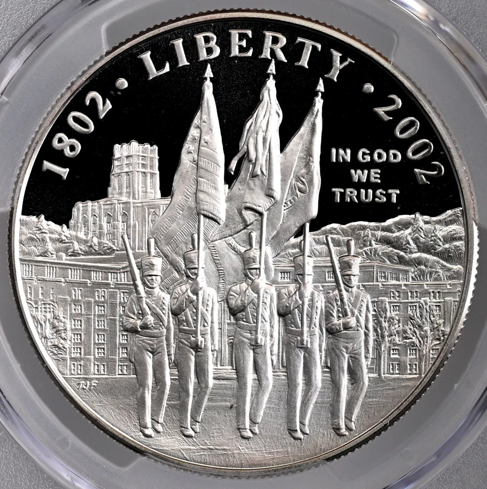 2002-W $1 WEST POINT PROOF SILVER DOLLAR COMMEMORATIVE PCGS PR70 DCAM #49031885 - Image 3 of 4