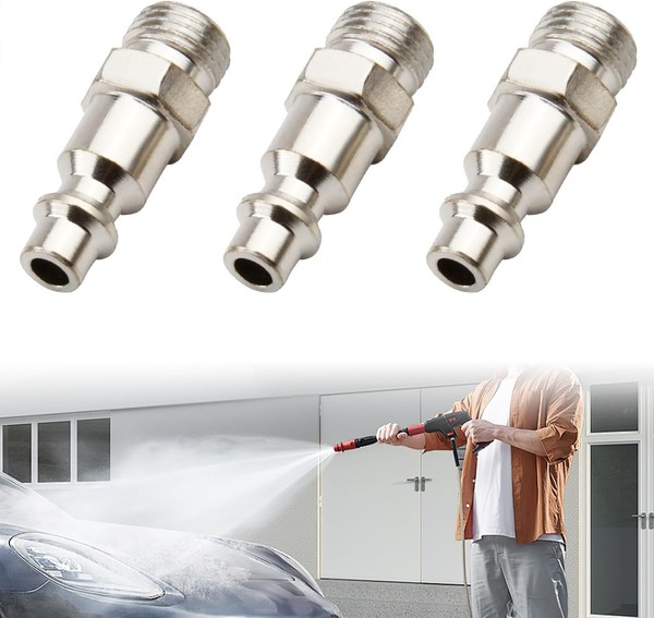 Druckluftkupplung Set 3 StüCk 1/4 Zoll AußEngewinde Pneumatik Schnellkupplung-image