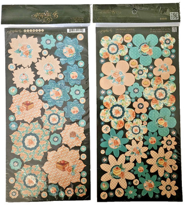 Retired 2015 Graphic 45 Cardstock Flowers - Cafe Parisian Collection