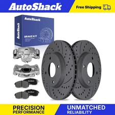 Front Drilled Slotted Brake Rotors Premium Ceramic Pad Caliper for Nissan Sentra