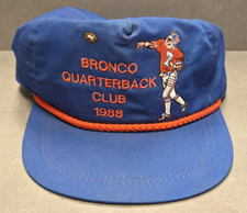 Vintage Bronco Quarterback Club 1988 Blue Hat w/ Orange Rope Denver Broncos