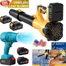 Cordless Leaf Blower 580CFM/160MPH & 6 Speed Levels Electric w/2 Batteries 4.0Ah