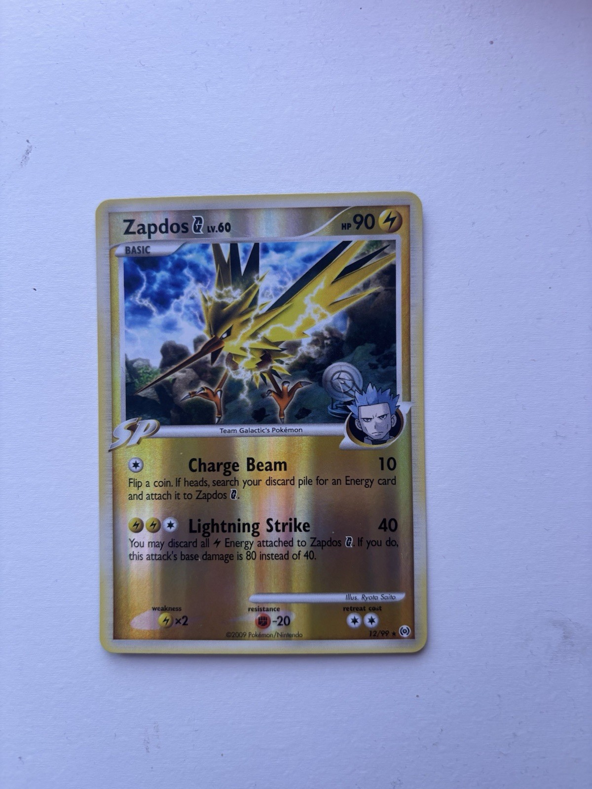 Pokémon TCG Zapdos G Holo Rare Card 12/99 Platinum: Arceus