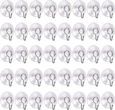 40 Packs Suction Cup Hooks, 1.77 Inches Universal Clear PVC Suction Cups for