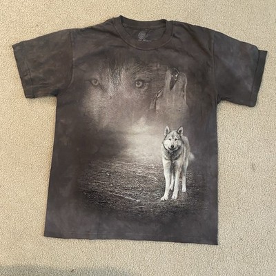 Tee Shirt Mens Small White Wolves  Howl Tie Dye Cotton Gray NWOT