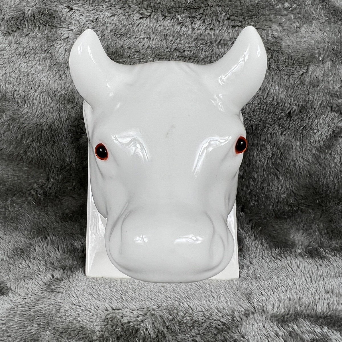 Vintage Ceramic Cow Wall Art White Ceramic Bull Steer Head Wall