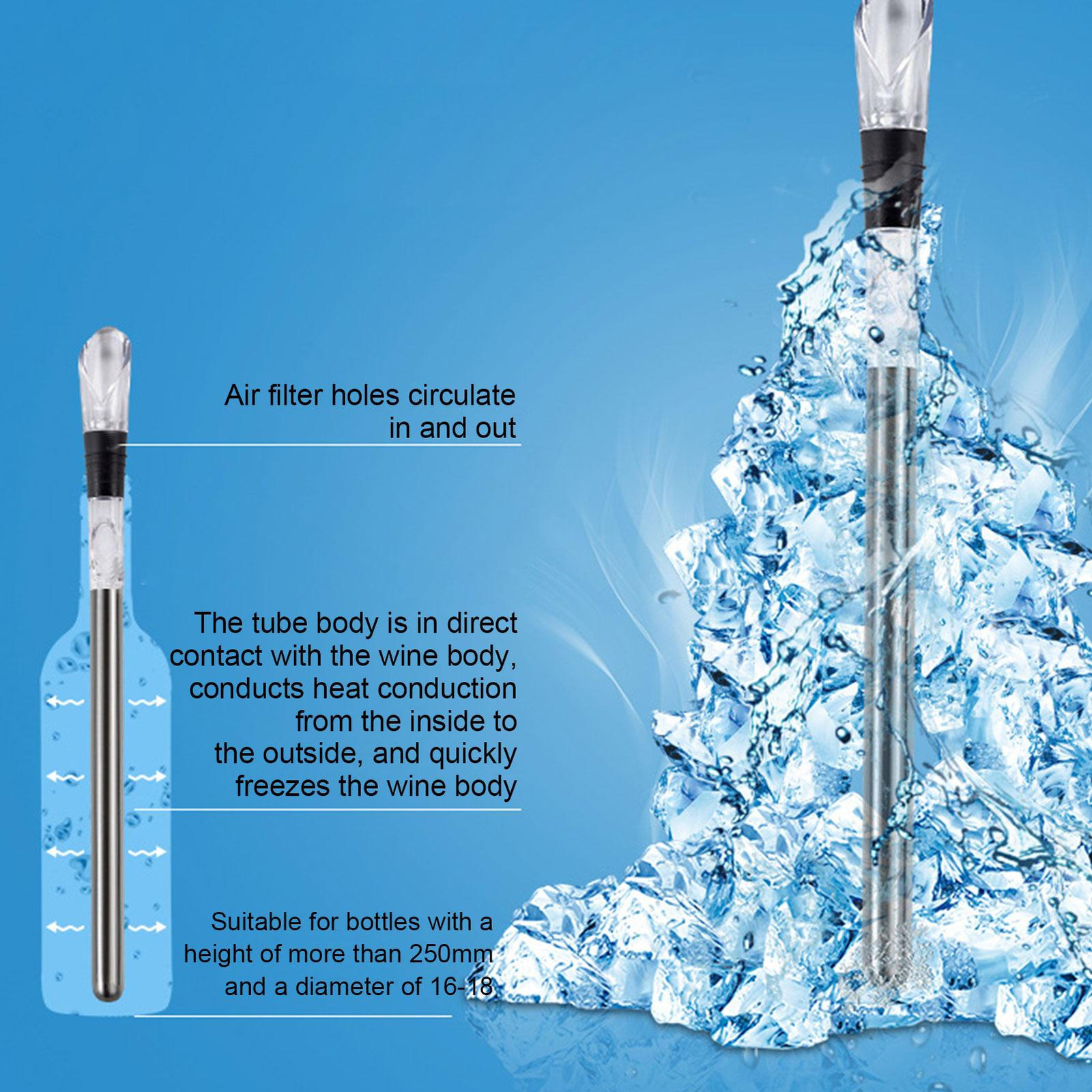 Wine Bottle Cooler Stick Wine Chilling Rod Leakproof 3in1 Stainless