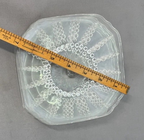 Vtg Federal Glass 6" Plate Columbia Pattern Atomic Pearl Blast Dessert Plate USA - Picture 19 of 24