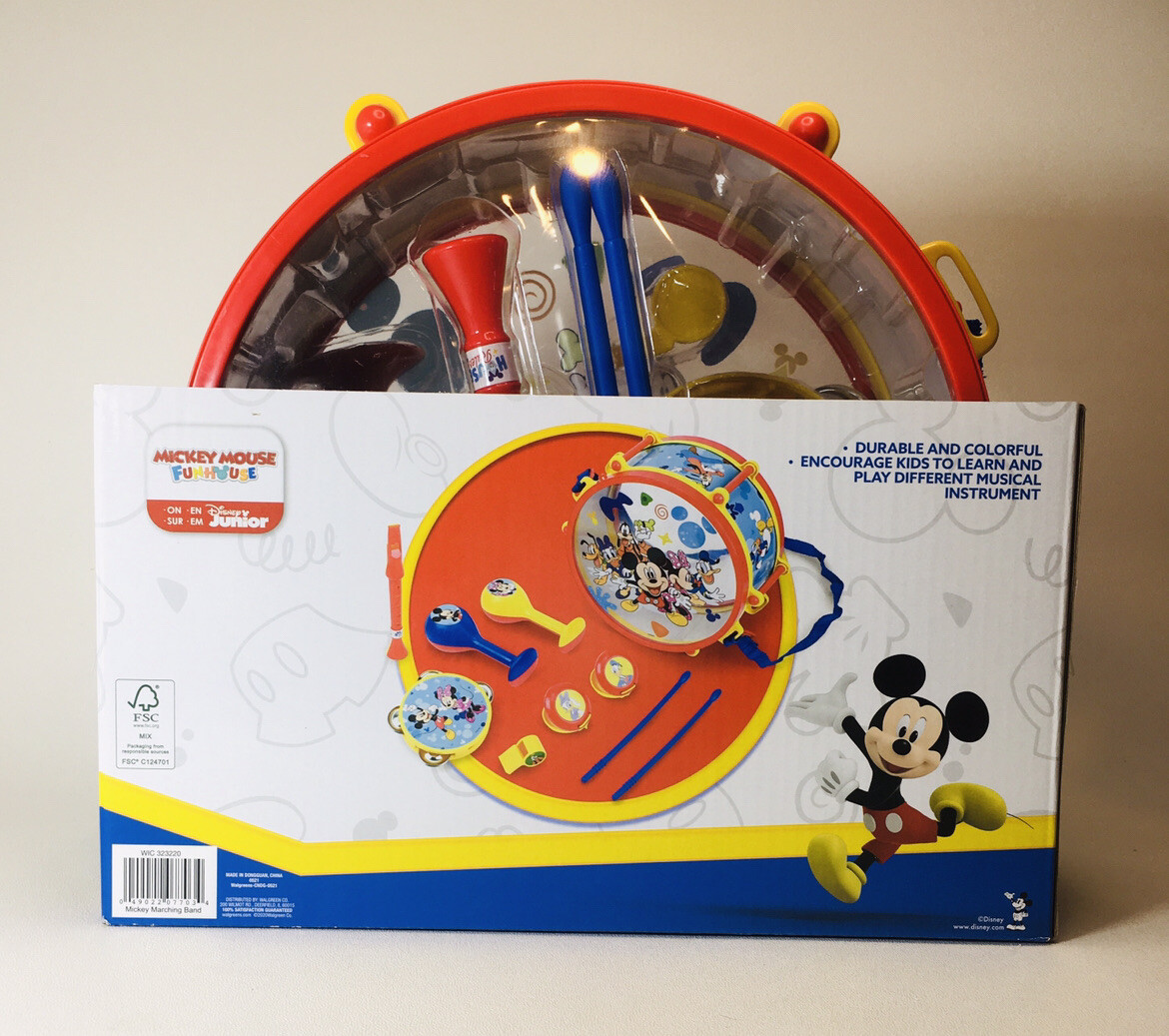 Disney Junior Mickey Mouse Toy 10 Piece Marching Band Drum
