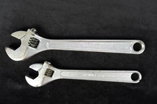 2 Vintage JH Williams & Co Superjustable Adjustable Wrenches AP-12A 12" & 10"