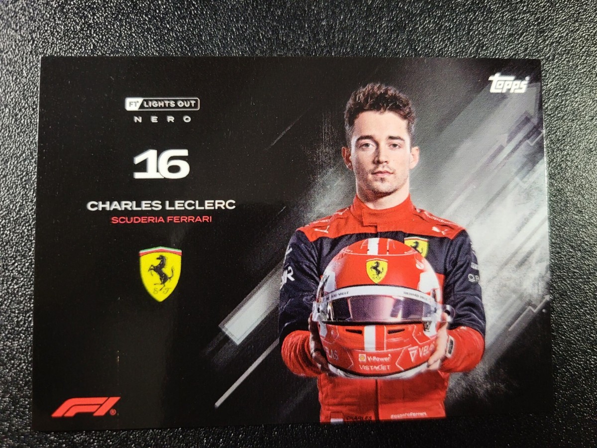 Charles Leclerc Portrait Nero Ferrari 2022 2023 Topps Lights Out