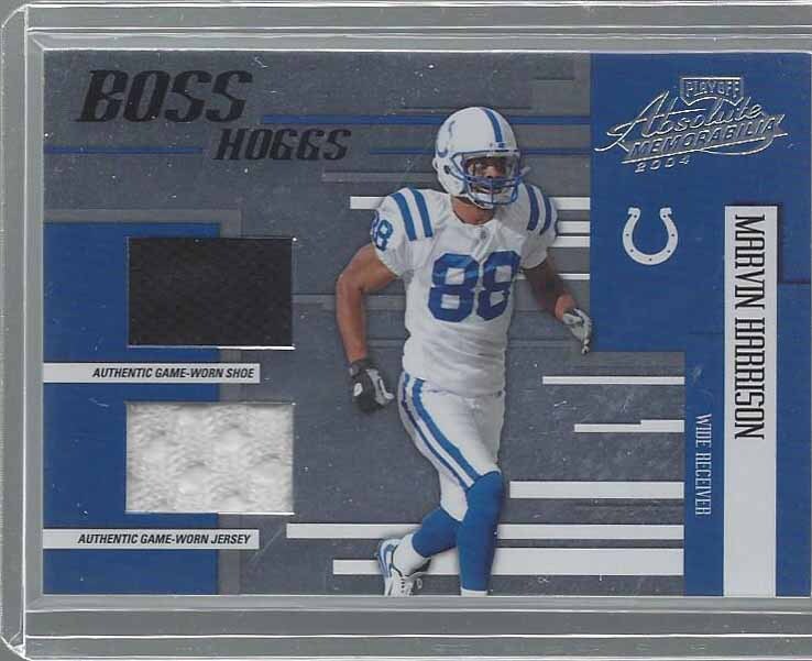 MARVIN HARRISON 2004 ABSOLUTE BOSS HOGGS DUAL JERSEY SHOE CLEAT