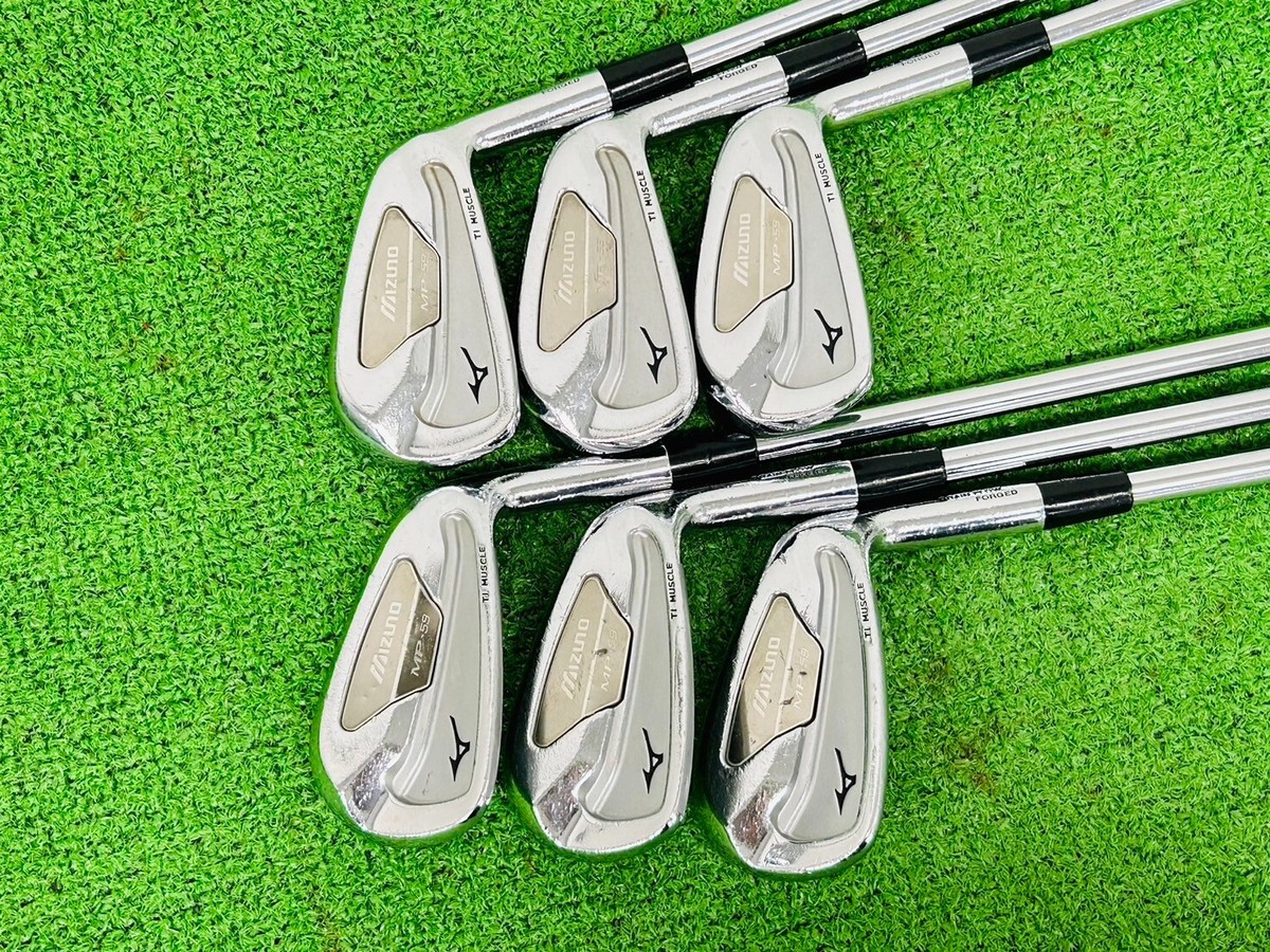Mizuno MP-59 Ti Muscle GF Forged Iron 5-9+PW RH Dynamic Gold XP