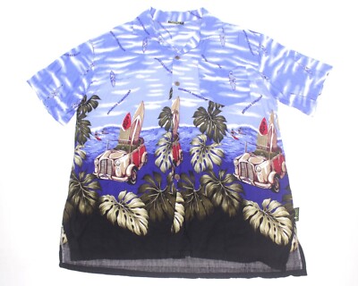 Uluwatu Bali Island Republica Dominicana Hawaiian Floral Beach Surf Shirt XL