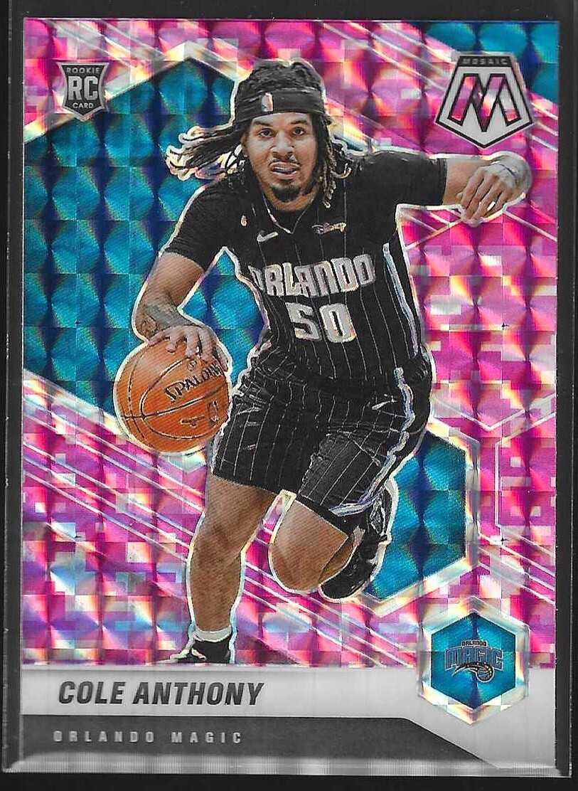 Cole Anthony 2020-21 Mosaic Pink Camo Mosaic Parallel Prizm RC #207 Magic