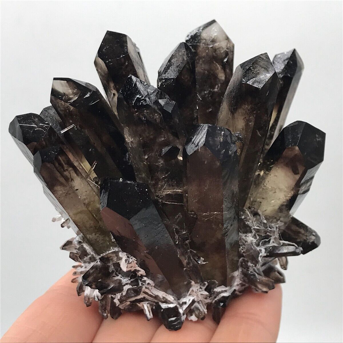 TOP 0.55LB Natural smoky black quartz Cluster Vug crystal TOP 0.55LB Natural smoky black quartz Cluster Vug crystal