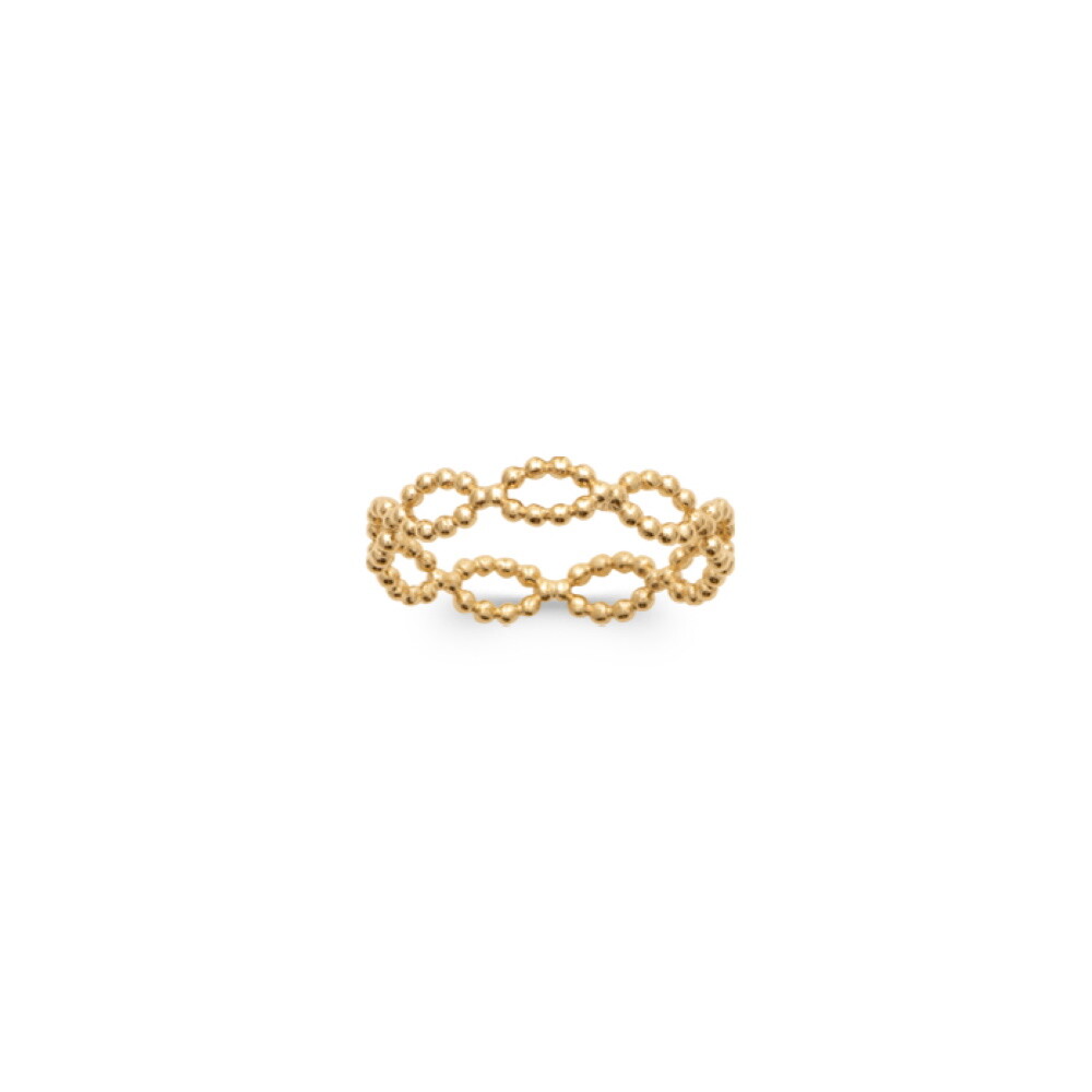 Bague cercle perlé plaqué or 18 carats poinçonné idée cadeau d'anniversaire