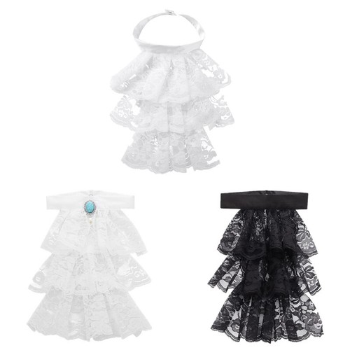 Womens Collar Gift Fake Stage Neck New Detachable Decor Lace Jabot Ruffled DIY - Picture 2 of 42