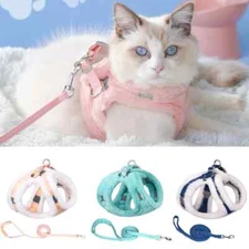 Cat Puppy Harness and Leash Sets Winter Warm Pet Reflective Harnesses Vest New