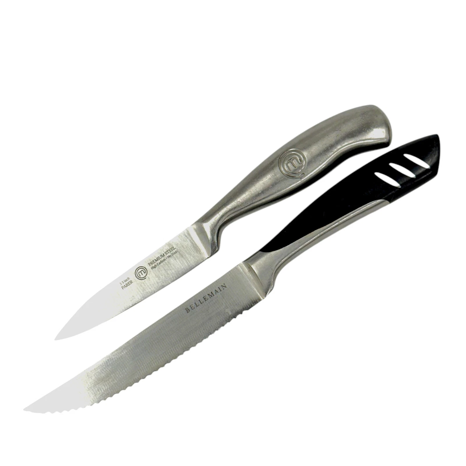 Master Chef 3.5 in and Bellemain 5 in Blades Stainless Steel Steak Knife Set 2Pc
Opens in a new wind