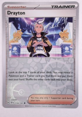 Drayton 174 Pokemon TCG SV08: Surging Sparks Uncommon Reverse Foil