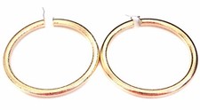 LARGE GOLD TUBE HOOP EARRINGS FROSTED GOLD THICK HOOP EARRINGS 3 INCH