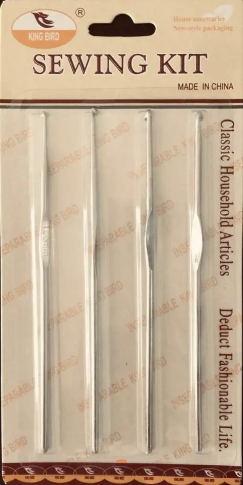 4 PC METAL CROCHET HOOKS KNITTING NEEDLES SET 1MM 1.5MM 2MM 2.5MM KNITTING YARN
