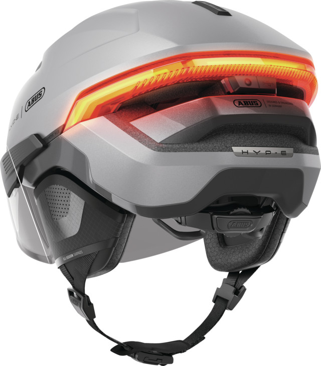 Bicicletta Bici Elettrica con Luce ABUS HYP-E BLACE Gleam Argento L 57 Bis 61 CM foto 3
