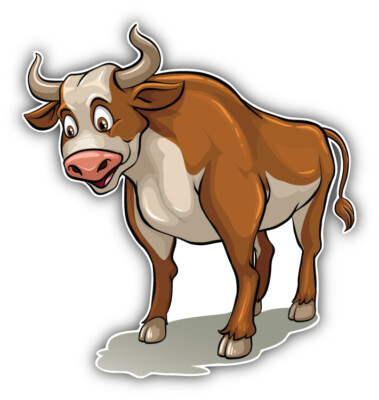 Funny Bull Car Bumper Sticker Decal - 