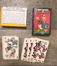 RARE Vintage Walt Disney Disney's Donald Duck Game 48 Cards Box 1946 RUSSELL MFG