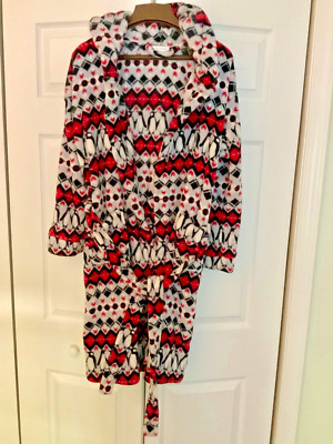 Vera Bradley S/M women s soft hooded belted bathrobe with pockets 