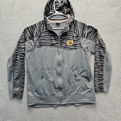 Nike Jacket Mens Size XL Gray Hooded Full Zip KD Klutch Hyper Elite Therma-Fit