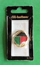 1 Dill-Buttons of America #1746 24K Gold Plated 1-1/8" (28mm) Colorful Insets