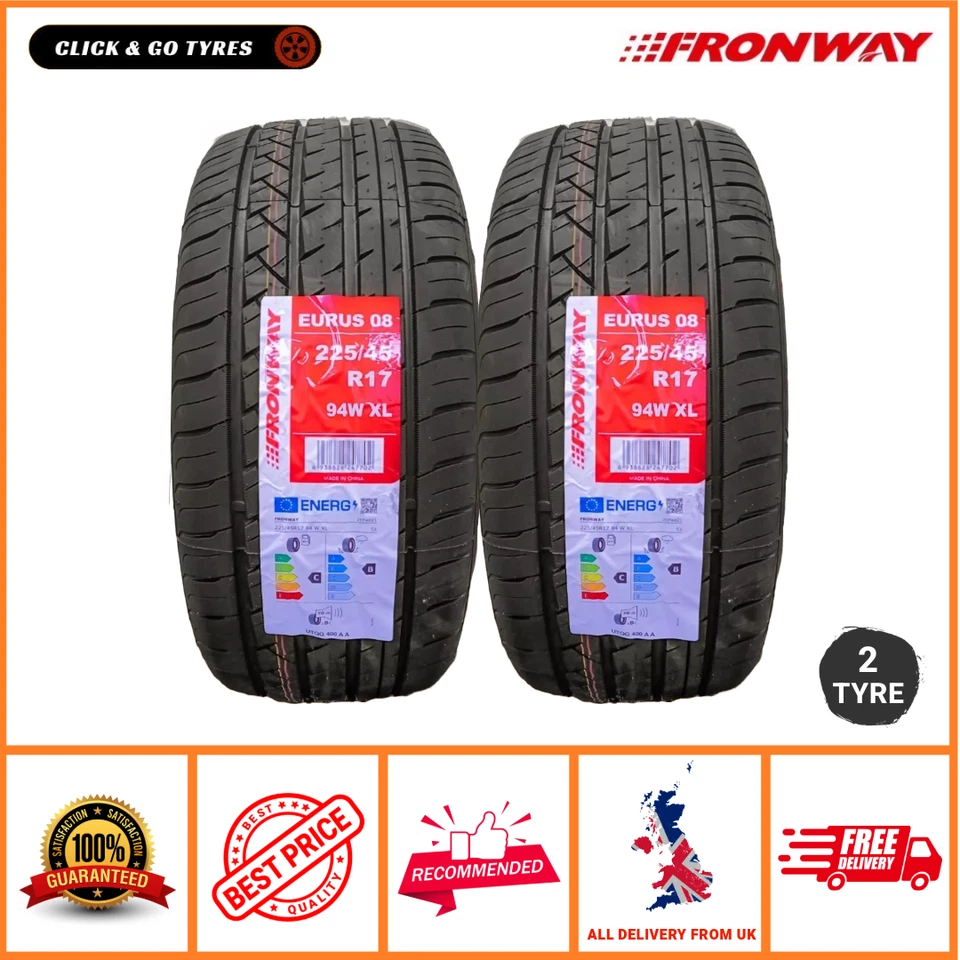 2 x 225/45R17 Fronway Eurus 08 94W XL Tyre - High Performance 2254517 225 45 17