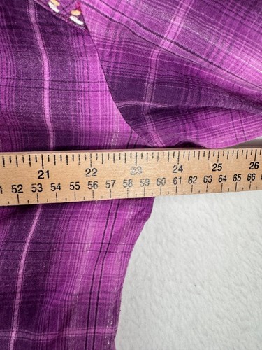 Panhandle Slim Womens Purple Plaid Embroidered Western Shirt sz XXL - Picture 6 of 9