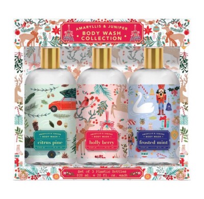 H+B Amaryllis And Juniper Body Wash Collection Set Of 3 (28 Fl Oz Each)